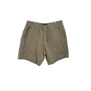 Abercrombie & Fitch Mens Shorts Small Khaki Tan Drawstring Linen blend‎